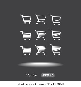Shopping carts sign icon, vector illustration. Flat design style