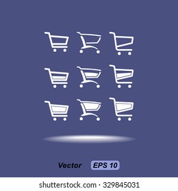 Shopping carts sign icon, vector illustration. Flat design style