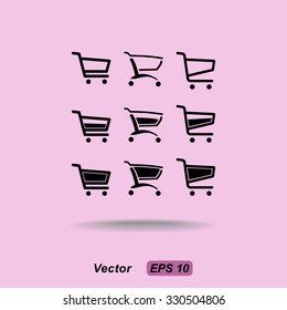 Shopping carts sign icon, vector illustration. Flat design style