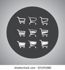 Shopping carts sign icon, vector illustration. Flat design style