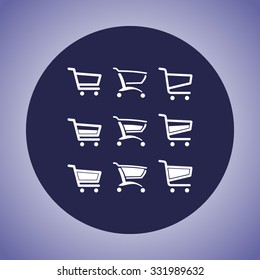 Shopping carts sign icon, vector illustration. Flat design style