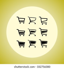 Shopping carts sign icon, vector illustration. Flat design style