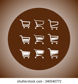 Shopping carts sign icon, vector illustration. Flat design style