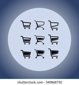Shopping carts sign icon, vector illustration. Flat design style