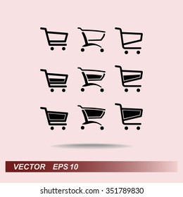 Shopping carts sign icon, vector illustration. Flat design style