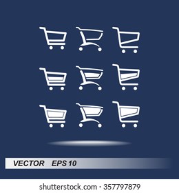 Shopping carts sign icon, vector illustration. Flat design style