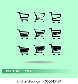 Shopping carts sign icon, vector illustration. Flat design style
