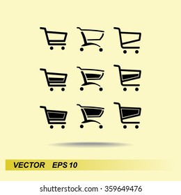 Shopping carts sign icon, vector illustration. Flat design style