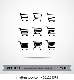 Shopping carts sign icon, vector illustration. Flat design style
