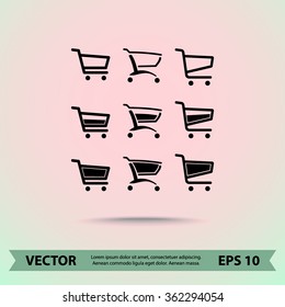 Shopping carts sign icon, vector illustration. Flat design style