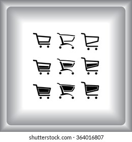 Shopping carts sign icon, vector illustration. Flat design style