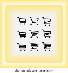 Shopping carts sign icon, vector illustration. Flat design style