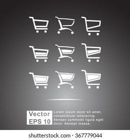 Shopping carts sign icon, vector illustration. Flat design style