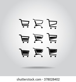 Shopping carts sign icon, vector illustration. Flat design style