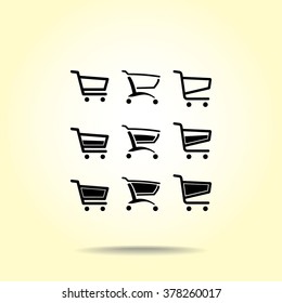 Shopping carts sign icon, vector illustration. Flat design style
