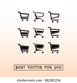 Shopping carts sign icon, vector illustration. Flat design style