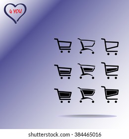 Shopping carts sign icon, vector illustration. Flat design style