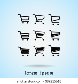 Shopping carts sign icon, vector illustration. Flat design style