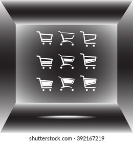 Shopping carts sign icon, vector illustration. Flat design style
