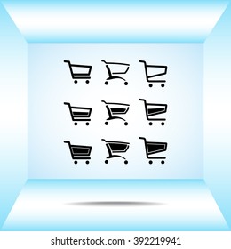 Shopping carts sign icon, vector illustration. Flat design style