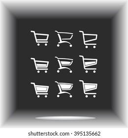 Shopping carts sign icon, vector illustration. Flat design style