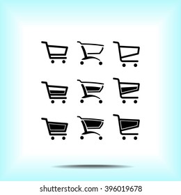 Shopping carts sign icon, vector illustration. Flat design style