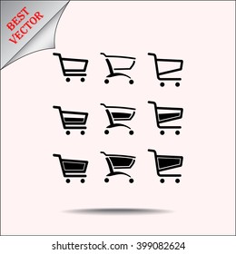 Shopping carts sign icon, vector illustration. Flat design style