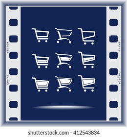 Shopping carts sign icon, vector illustration. Flat design style