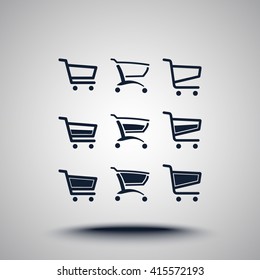Shopping carts sign icon, vector illustration. Flat design style