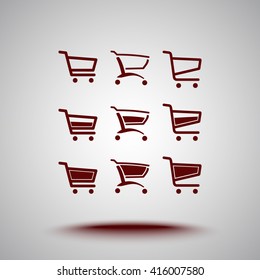 Shopping carts sign icon, vector illustration. Flat design style