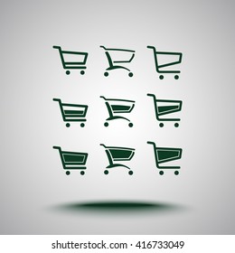 Shopping carts sign icon, vector illustration. Flat design style