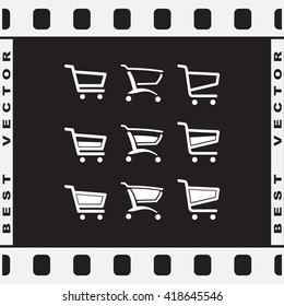 Shopping carts sign icon, vector illustration. Flat design style