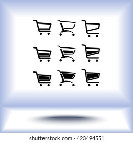 Shopping carts sign icon, vector illustration. Flat design style