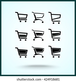 Shopping carts sign icon, vector illustration. Flat design style