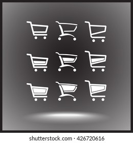 Shopping carts sign icon, vector illustration. Flat design style
