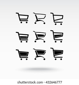 Shopping carts sign icon, vector illustration. Flat design style