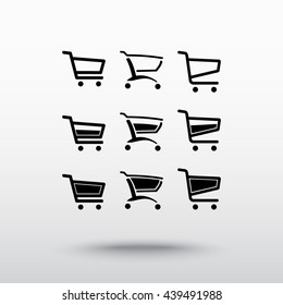 Shopping carts sign icon, vector illustration. Flat design style