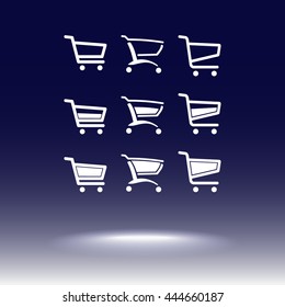 Shopping carts sign icon, vector illustration. Flat design style