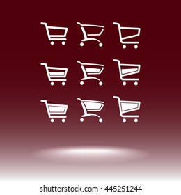 Shopping carts sign icon, vector illustration. Flat design style