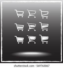 Shopping carts sign icon, vector illustration. Flat design style