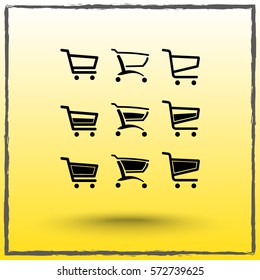 Shopping carts sign icon, vector illustration. Flat design style