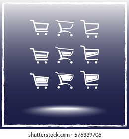 Shopping carts sign icon, vector illustration. Flat design style