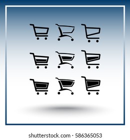 Shopping carts sign icon, vector illustration. Flat design style