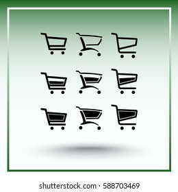 Shopping carts sign icon, vector illustration. Flat design style