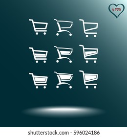 Shopping carts sign icon, vector illustration. Flat design style
