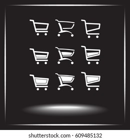 Shopping carts sign icon, vector illustration. Flat design style