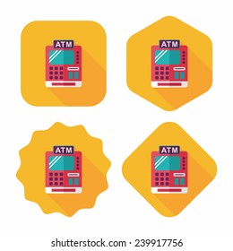 shopping cash register flat icon with long shadow,eps10