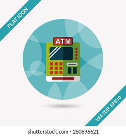 shopping cash register flat icon with long shadow,eps10
