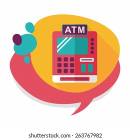 shopping cash register flat icon with long shadow,eps10