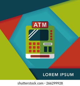 shopping cash register flat icon with long shadow,eps10